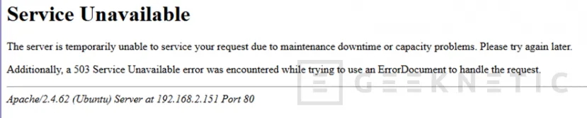 Geeknetic Todo sobre el Error 503: Diagnóstico, Pruebas y Soluciones en Servidores Web 6