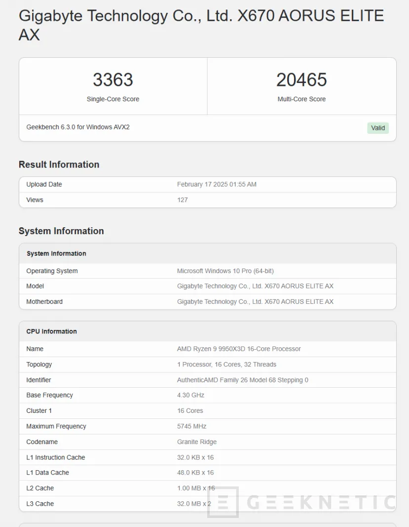 Geeknetic Aparecen en Geekbench el AMD Ryzen 9 9950X3D y el 9900X3D, ¿Lanzamiento en breve? 1
