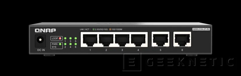 Geeknetic Nuevo Switch QNAP QSW-2104-2T-R2 con 4 puertos de 2,5 GbE y 2 de 10 GbE 1