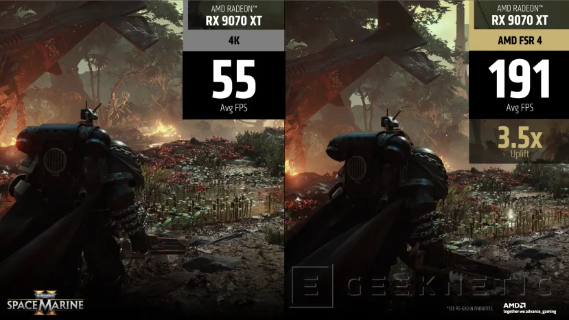 Geeknetic AMD FSR 4 multiplica por 3,5 el rendimiento en tus juegos a 4K 4