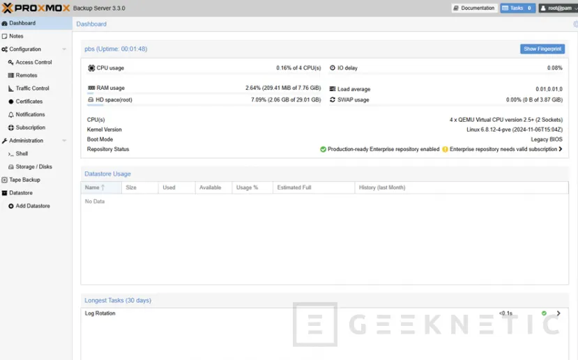Geeknetic Cómo Instalar y Configurar Proxmox Backup Server (PBS) para mantener los datos de tu empresa a buen recaudo  14
