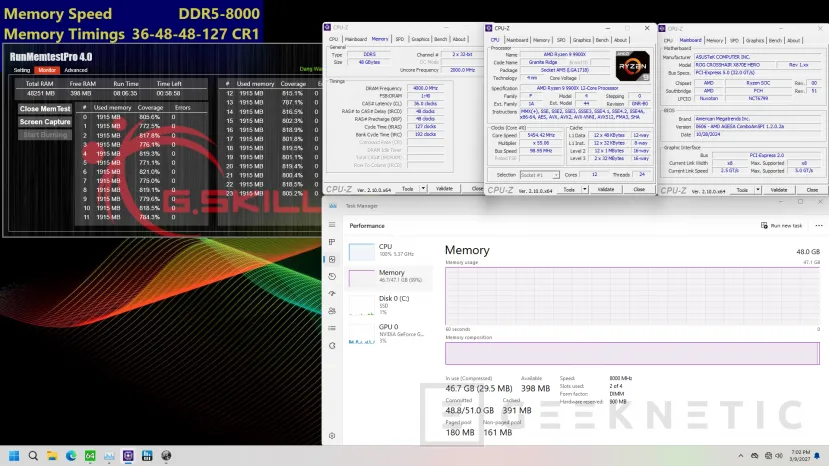 Geeknetic G.Skill lanza nuevas memorias con hasta 192 GB, velocidades de hasta 8.000 MT/s y latencia de solo CL26 2