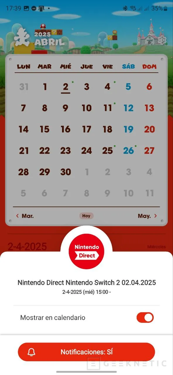Geeknetic Nintendo Today! es la app que te enseñará todas las novedades de juegos, hardware y eventos de Nintendo 3