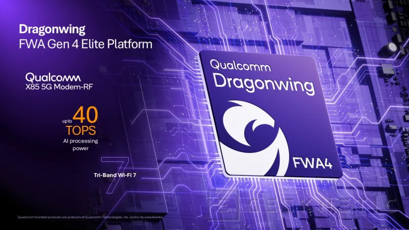 Geeknetic DragonWing FWA Gen 4 Elite: Así es el nuevo SoC de Qualcomm para entornos empresariales con 40 TOPS de IA y 5G avanzado 3