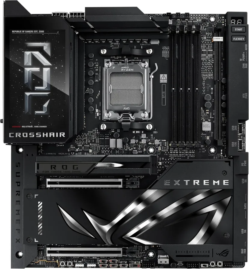Geeknetic La placa ASUS ROG Crosshair X870E Extreme se deja ver en imágenes, con una gran pantalla y WiFi 7 2