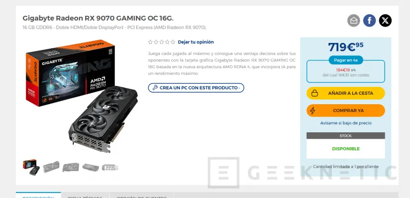 Geeknetic Llévate la AMD Radeon RX 9070 Series desde 719,95 euros disponible en stock 1