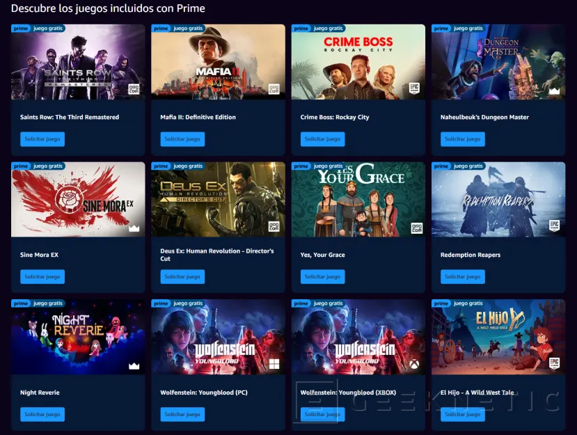 Geeknetic Tienes Gratis Saints Row, Mafia II, Sine Mora, Deus Ex y hasta 20 juegos en Amazon Prime Gaming 1
