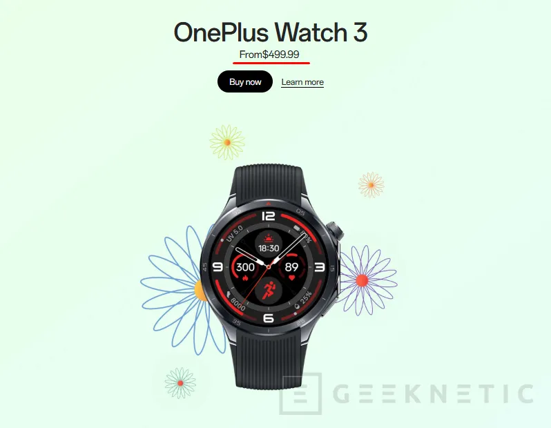 Geeknetic El OnePlus Watch 3 se vende en Estados Unidos un 51% más caro que hace un par de meses 1