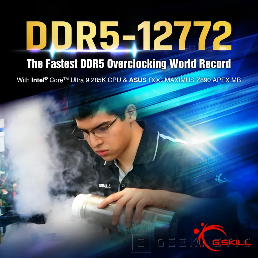 Geeknetic Superado de nuevo el récord de velocidad en memoria DDR5 llegando a los 12.772 MT/s 1