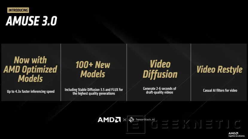Geeknetic La nueva versión 3.0 de AMUSE añade mayor velocidad en generación de imágenes y compatibilidad con Video Diffusion 1