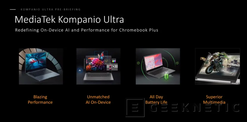 Geeknetic MediaTek lanza su CPU Kompanio Ultra para los Chromebook, hasta 50 TOPS para IA 1