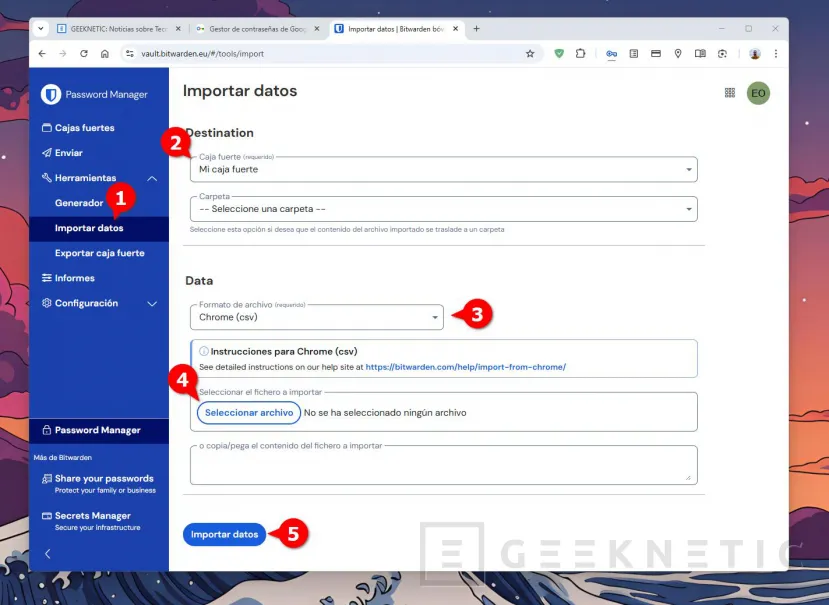 Geeknetic Cómo Exportar tus Contraseñas de Chrome a otros navegadores 4