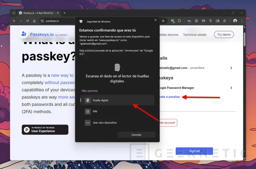 Geeknetic Passkeys: Cómo Utilizarlas para Mejorar la Seguridad de tus Cuentas 9