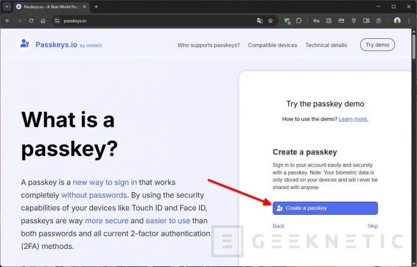 Geeknetic Passkeys: Cómo Utilizarlas para Mejorar la Seguridad de tus Cuentas 6