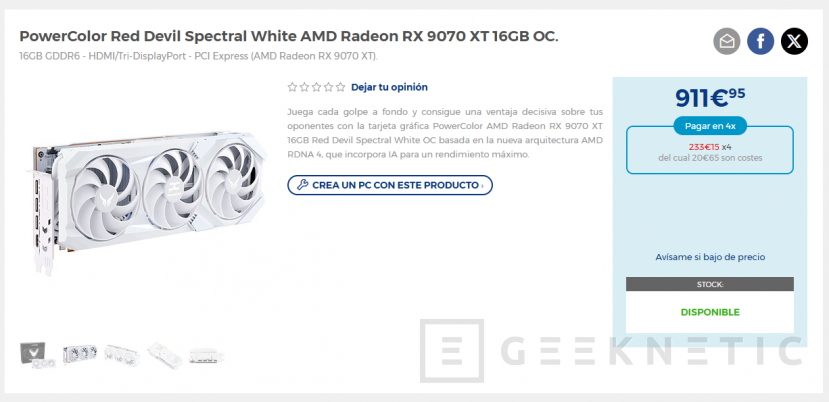 Geeknetic La PowerColor Red Devil Spectral White es oficial, especificaciones iguales al color negro y precio rondando los 900 euros 1