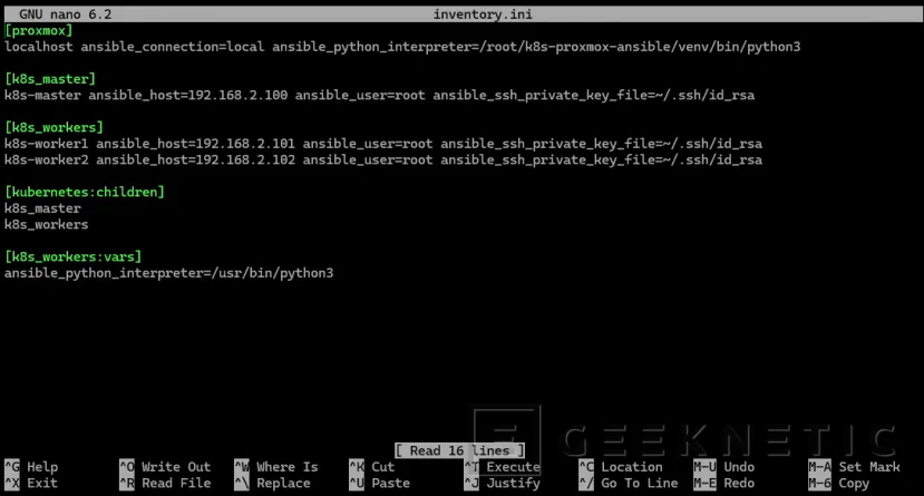 Geeknetic Cómo automatizar la creación de un clúster Kubernetes en VMs Ubuntu de Proxmox con Ansible 4