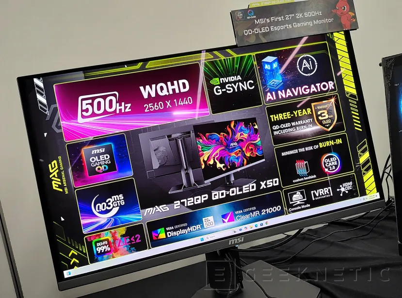 Geeknetic El MSI MAG 272QP QD-OLED ZX50 es el primer monitor 2K de 27" con una tasa de actualización de 500 Hz 1