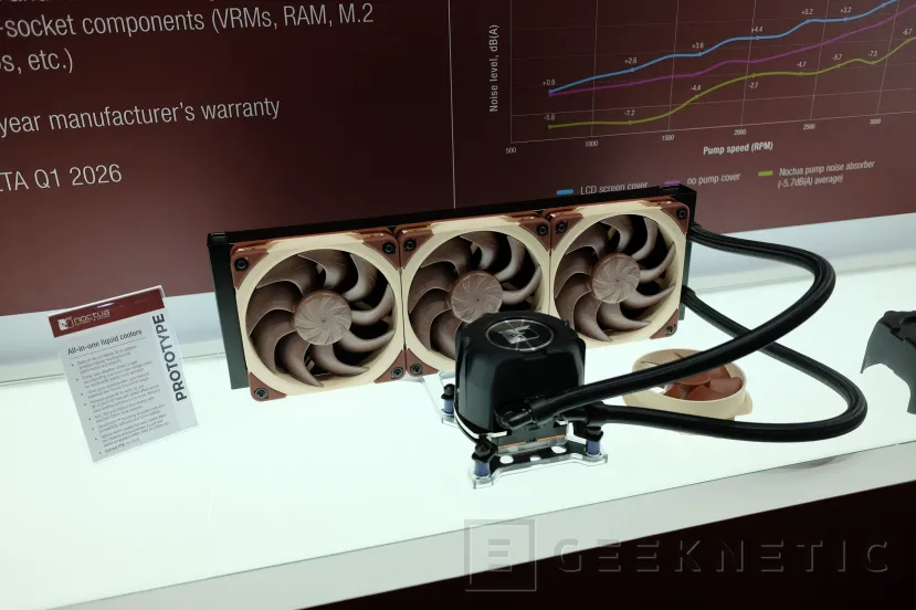 Geeknetic Conocemos el prototipo de RL AiO de Noctua con bomba y ventilador en el propio bloque 1