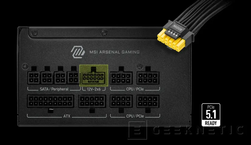 Geeknetic Nueva fuente de alimentación MSI MAG A1000GLS PCIe con 1.000 W y eficiencia GOLD 2