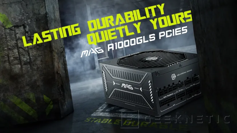 Geeknetic Nueva fuente de alimentación MSI MAG A1000GLS PCIe con 1.000 W y eficiencia GOLD 1