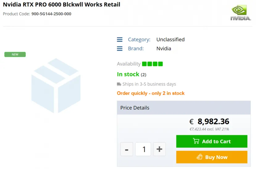 Geeknetic Ya se han dejado ver a la venta las NVIDIA RTX PRO 6000 desde los 9.000 euros 1
