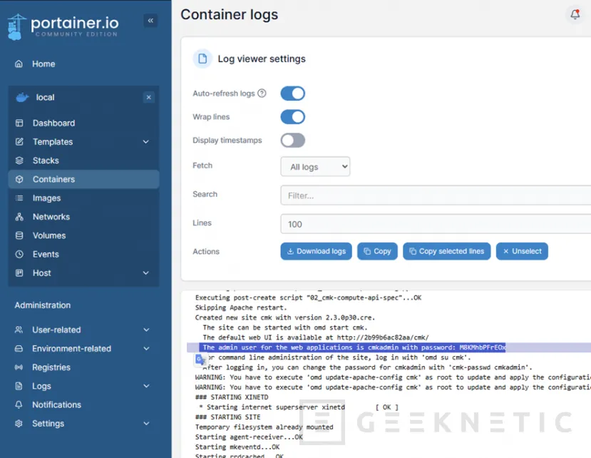Geeknetic Monitoriza tu infraestructura de manera sencilla y visual: Instala Checkmk usando Docker y Portainer 7