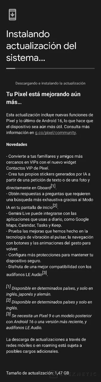 Geeknetic Android 16 ya está disponible para los teléfonos Pixel desde la familia 6 en adelante 3