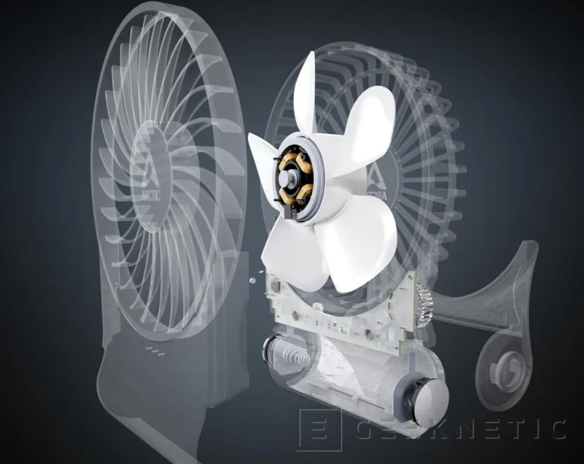 Geeknetic En vez de refrigerar el PC, el ventilador Arctic Summair 2Go está pensado para refrescarnos durante 77 horas con una carga 2
