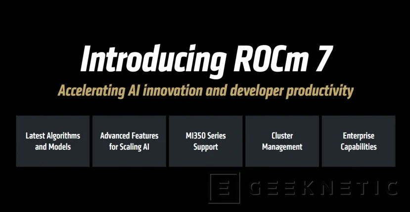 Geeknetic AMD ROCm 7 promete hasta 3,5 veces más rendimiento en IA 1