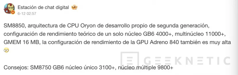 Geeknetic El Qualcomm Snapdragon 8 Elite 2 sería hasta un 30% más rápido con respecto a la generación anterior  1