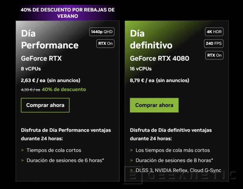 Geeknetic Consigue con un 40% de descuento la suscripción NVIDIA GeForce Now Performance para 1 día o 6 meses 1