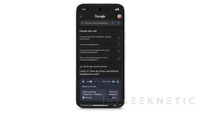 Geeknetic Google empieza a experimentar con los podcasts generados por IA en los resultados de las búsquedas 1