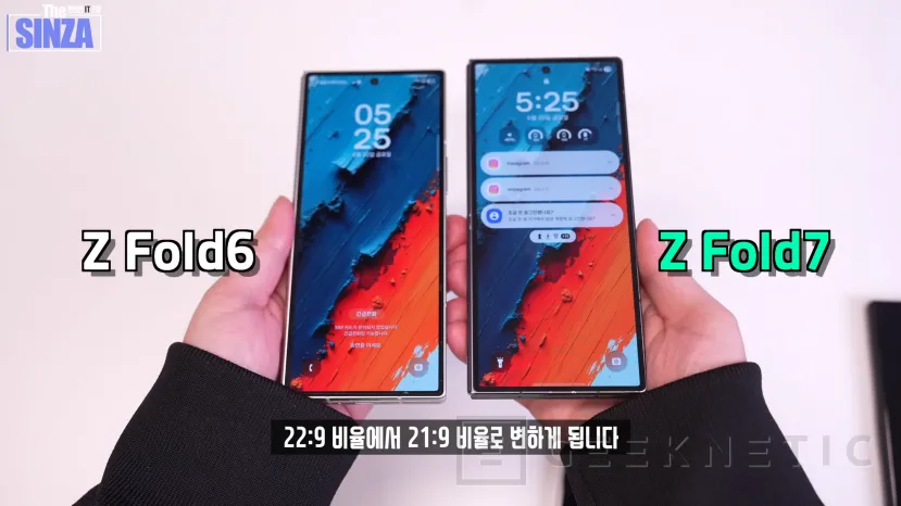 Geeknetic Se ha dejado ver en vídeo una maqueta del Samsung Galaxy Z Fold 7 con un reducido grosor 3