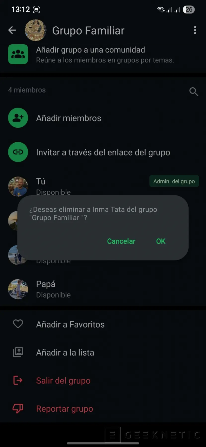 Geeknetic Cómo Eliminar un Grupo de WhatsApp 4