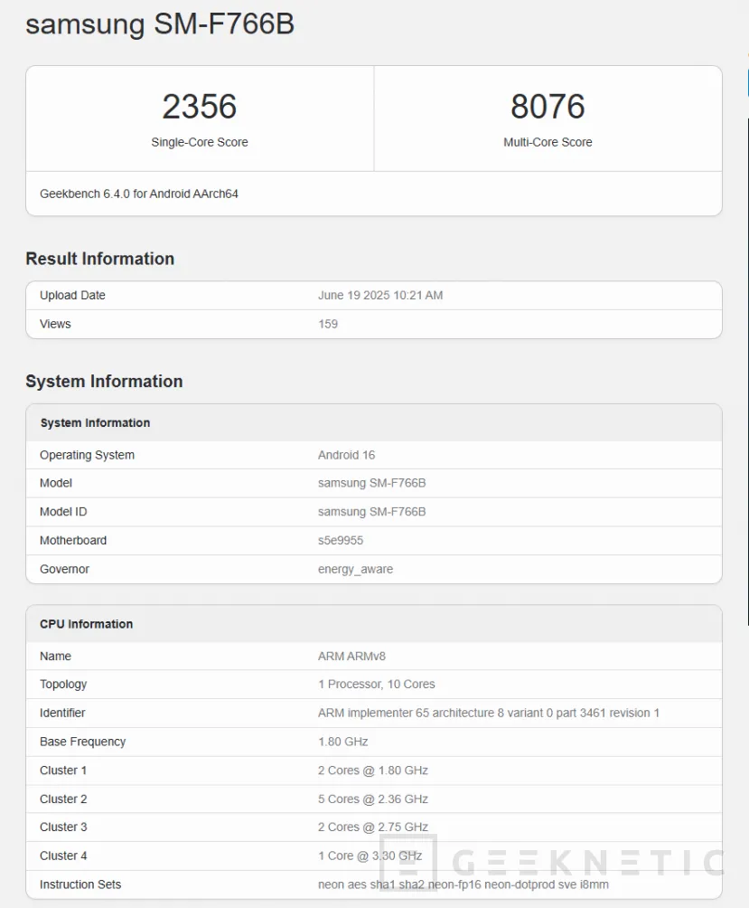 Geeknetic Las pruebas de Geekbench 6 del Samsung Exynos 2500 no consiguen alcanzar al Snapdragon 8 Elite 1