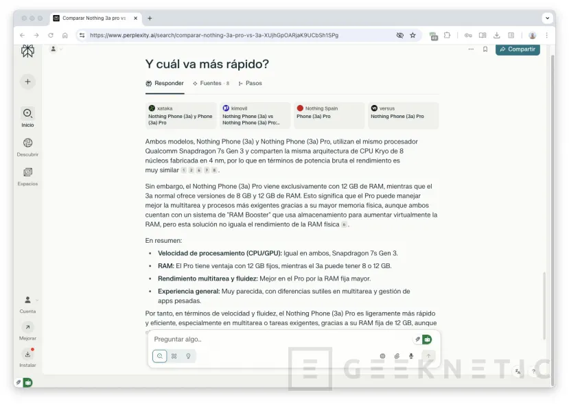 Geeknetic Perplexity: Cómo funciona este buscador con IA que puede sustituir a Google 6