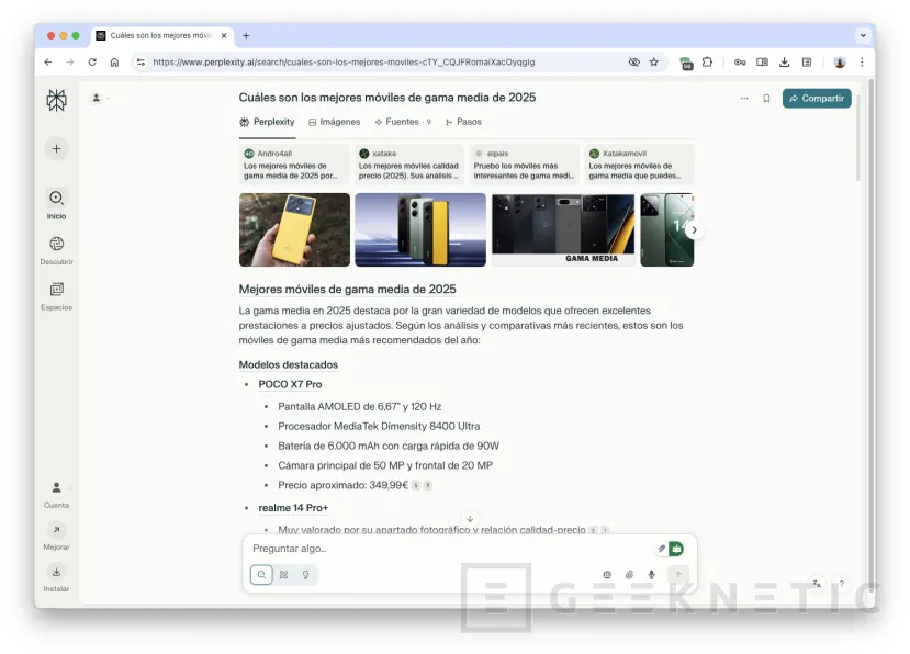 Geeknetic Perplexity: Cómo funciona este buscador con IA que puede sustituir a Google 8