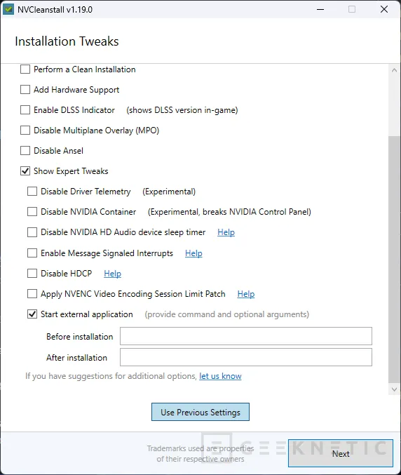 Geeknetic NVCleanstall: Cómo personalizar la instalación y Eliminar el Bloatware de los drivers de NVIDIA 10