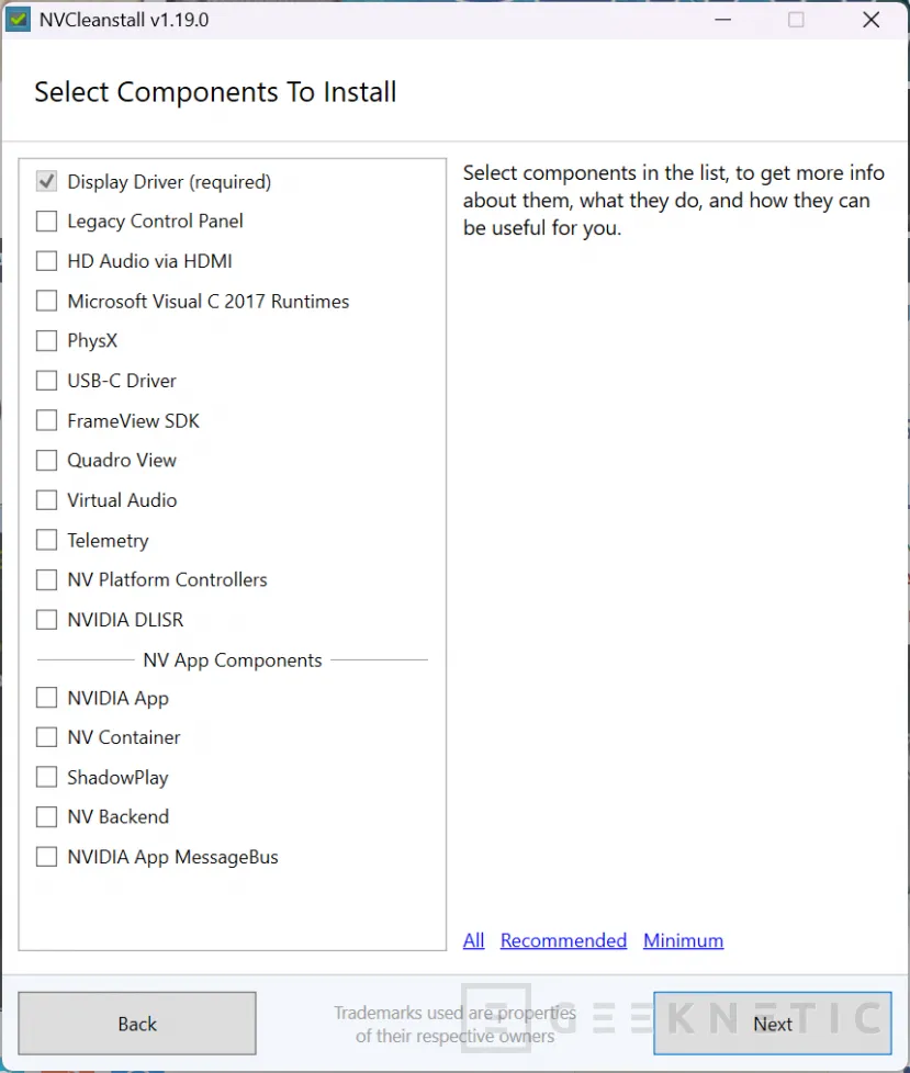 Geeknetic NVCleanstall: Cómo personalizar la instalación y Eliminar el Bloatware de los drivers de NVIDIA 8