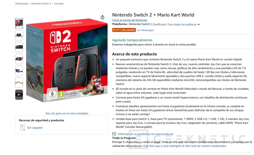 Geeknetic A un día del lanzamiento de Nintendo Switch 2 no hay reservas disponibles en las principales tiendas online 2