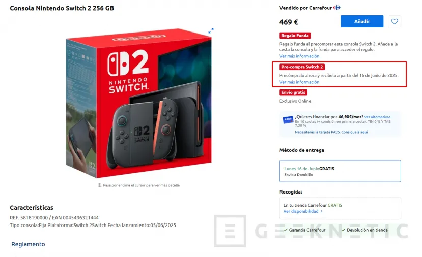 Geeknetic A un día del lanzamiento de Nintendo Switch 2 no hay reservas disponibles en las principales tiendas online 3