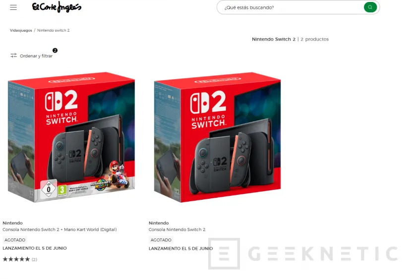 Geeknetic A un día del lanzamiento de Nintendo Switch 2 no hay reservas disponibles en las principales tiendas online 4