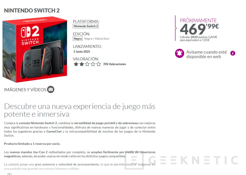 Geeknetic A un día del lanzamiento de Nintendo Switch 2 no hay reservas disponibles en las principales tiendas online 1