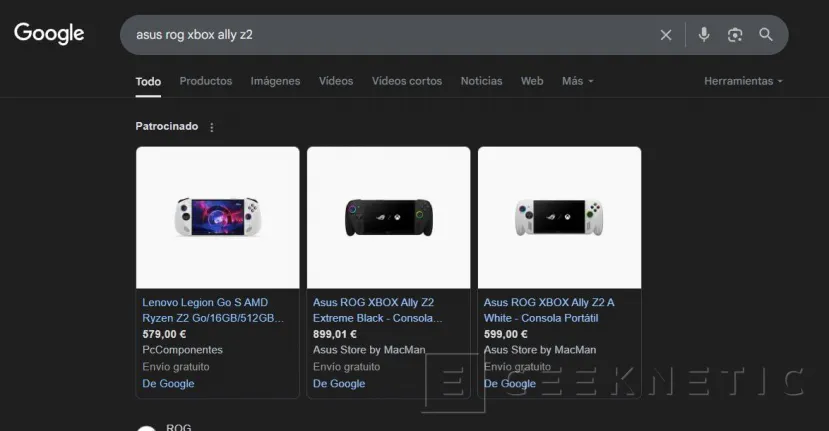 Geeknetic Se filtran los precios de las nuevas ASUS ROG XBOX Ally Z2: desde 599 euros para la versión más básica 1