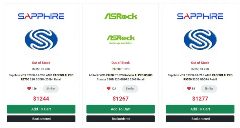 Geeknetic Aparece a la venta la AMD Radeon AI PRO 9700 con precios desde 1.244 dólares 1