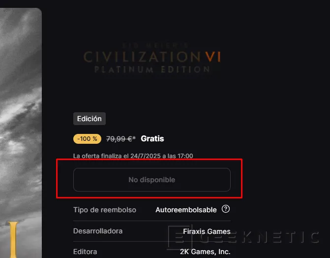 Geeknetic EPIC Games regala el Civilization VI Platinum Edition con 6 DLCs y 2 expansiones 2