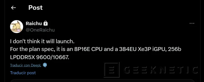 Geeknetic Los Intel Nova Lake-AX contarían con memoria de hasta 10.677 MT/s y 48 CUs Xe3 1