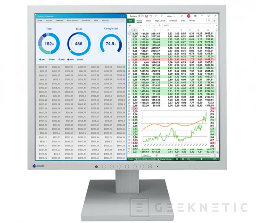 Geeknetic Formato 5:4 y sensor de brillo en el monitor EIZO FlexScan S1734 para salas de control 1