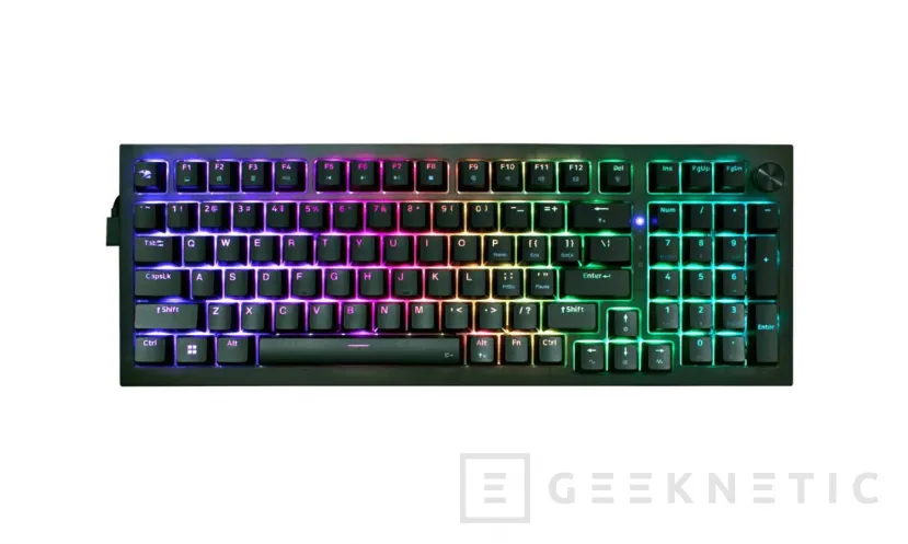 Geeknetic El teclado compacto iBUYPOWER MK9 Pro tiene 98 teclas, iluminación RGB personalizable y una rueda analógíca integrada 1