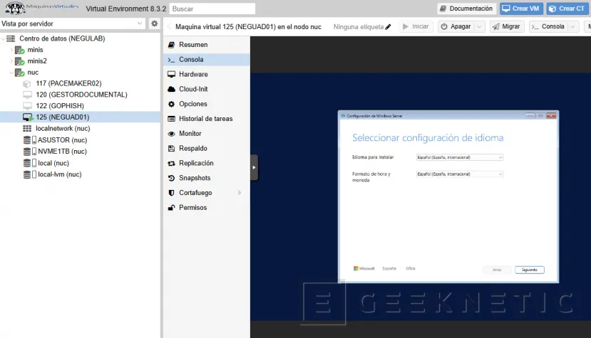 Geeknetic Cómo instalar Windows Server 2025 en Proxmox VE: Guía paso a paso con novedades y funciones 6
